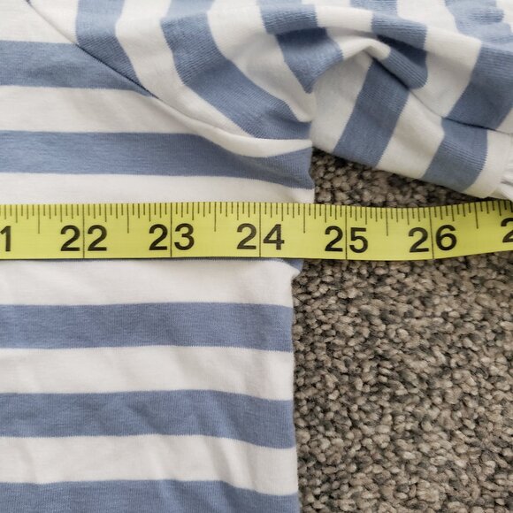 RUBY RD Blue white Stripe Top 3/4 Length Bell Sleeves 2x New with Tag - Picture 5 of 9